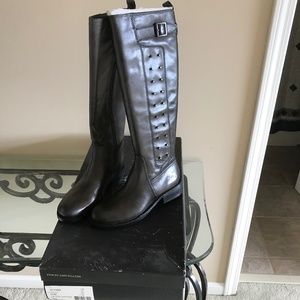 Vince Camuto gray tall low heel boot